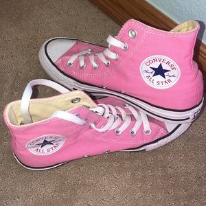 pink high top converse